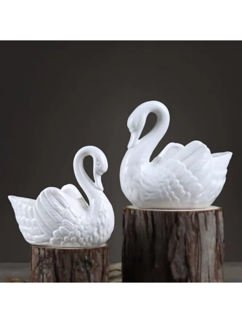 Set of 2 White Porcelain Succulent Planters & Candle Holders - Home Decor
